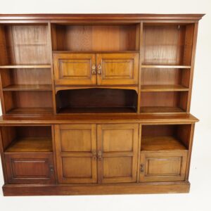 Large Victorian Walnut Open Bookcase, Display Cabinet, Scotland 1890 F-519