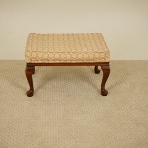 Vintage Upholstered Footstool, Dressing Stool American 1940 F-1542