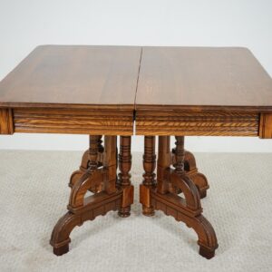 Antique Victorian Eastlake Ash  Dining Table & 2 Leaves American 1880 F-1571A