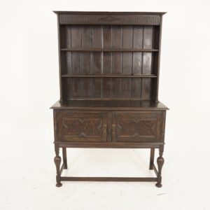 Vintage Oak Welsh Dresser, Buffer Hatch, Scotland 1920, F-982