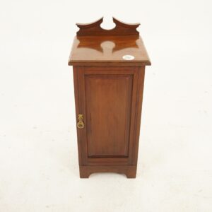 Victorian Walnut Nightstand Bedside Cabinet, Lamp Table, Scotland 1890, F-893