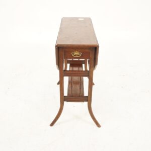 Antique Oak Table, Victorian Oak Gate Leg Drop Leaf Table with Drawers, Antique Furniture, Scotland 1890, F-1093