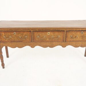 Antique Welsh Inlaid Oak Dresser Base , Sideboard Server Scotland 1790,  F- 679