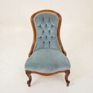 Antique Victorian Walnut Ladies Parlor Chair Button Back Scotland 1860 F-1250