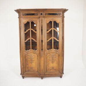 Antique French, Carved Oak Display Cabinet Bookcase, France, 1880, F-109