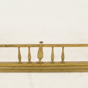 Antique Art Nouveau Fireplace Fender, Brass Surround, Hearth Guard, 1900s,F-115