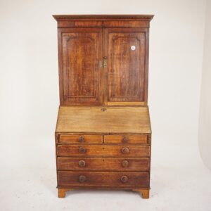 Ant. Georgian Oak Bureau Bookcase, Country House, Housekeepers Cupboard, Scotland 1780 F-154