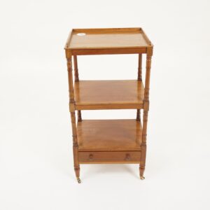 Vintage Three Tier Walnut Dumbwaiter with Drawer Below, Scotland 1920, F-934