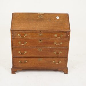 Antique Georgian Oak Bureau Slant Front Desk, Scotland 1810, F-802