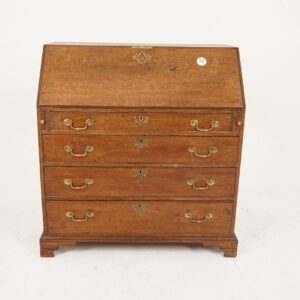 Antique Georgian Oak Bureau Slant Front Desk, Scotland 1810, F-802