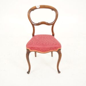 Ant. Victorian Carved Rosewood Bedroom Chair, Upholstered Seat, Scotland 1870, F-130