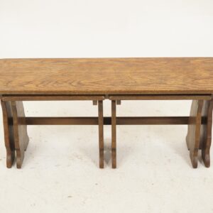 Large Oak Nesting Table, End Tables, Scotland 1930, F-193
