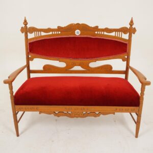 Antique Carved Oak, American Sofa, Settee, American 1880, F-299