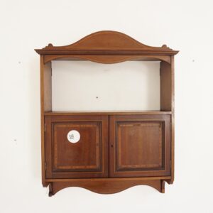 Antique Walnut Inlaid Wall Cabinet: Victorian Display Furniture, Scotland 1890