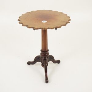 Victorian Walnut Pie Crust Tilt Top Tripod Table, Scotland 1860
