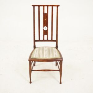 Art Nouveau Walnut Inlaid Bedroom Chair, Scotland 1910, F-903