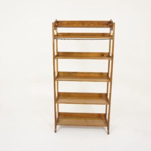 Antique American Carved Oak Open Bookcase, American 1900, F-946