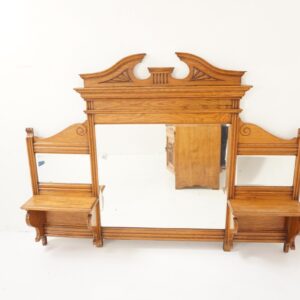 Antique Large Victorian Shaped Ornamental Bevelled Mirror Scotland 1890, F-607A