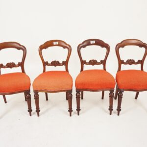 Antique Victorian Walnut Dining Chairs - Set of 4, Scotland 1880