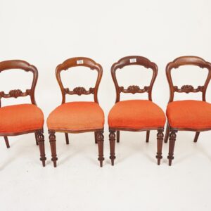Antique Victorian Walnut Dining Chairs - Set of 4, Scotland 1880