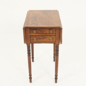 Antique Regency Inlaid Pembroke Drop Leaf Table, Scotland 1810, F-288