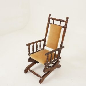 Antique Rocking Chair, Childs Chair, Beechwood, American 1880, F-582