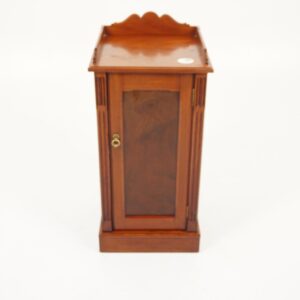 Antique Walnut Victorian Nightstand: Scottish Bedside Table, 1880