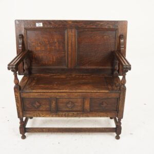 Antique Oak Arts & Crafts Hall Table, Serving, Sofa Table, Scotland 1910, F-1029