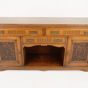 Antique Carved Oak Sideboard, Buffet, Scotland 1900, F-135