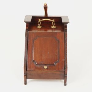 Antique Edwardian Walnut Coal Scuttle, Fireside Coal Box, Scotland 1910, F-174