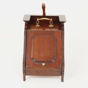 Antique Edwardian Walnut Coal Scuttle, Fireside Coal Box, Scotland 1910, F-174