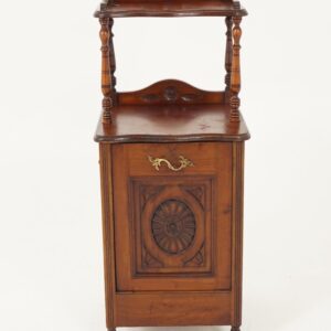 Antique Victorian Walnut Coal Box, Two Tiered, Purdonium, Scotland 1880, F-160