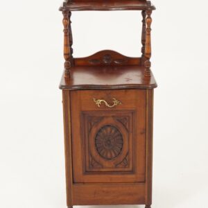 Antique Victorian Walnut Coal Box, Two Tiered, Purdonium, Scotland 1880, F-160