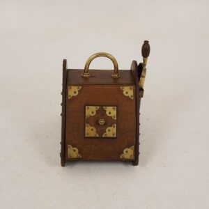 Antique Coal Box, Oak And Brass, Shovel And Metal Liner, Scotland 1890, F-137