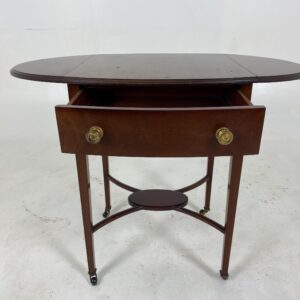 Antique Walnut Drop Leaf Gateleg Table with Drawer, Scotland 1920, F-706