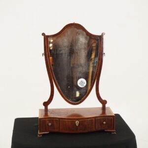 George III Inlaid Walnut Dressing Mirror, Toilet, Mirror, Scotland 1810, F-032