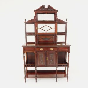 Antique Victorian Side Cabinet, Walnut Display Cabinet, Scotland 1880, F-198