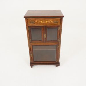 Antique Art Nouveau, Inlaid Wood, Music Cabinet, Scotland 1900, F-129