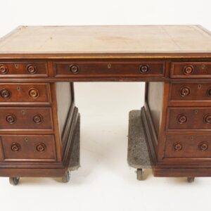 Antique Victorian Twin pedestal Desk Scotland 1870 F-1287