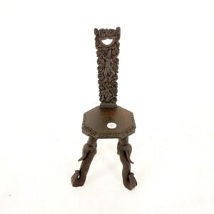 Antique Carved Oak Spinning Chair, Hall Chair, Scotland 1880, F-837