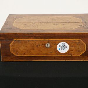 Antique Victorian Inlaid Rosewood with Pollard Oak Writing Box, Scotland 1870, F-170