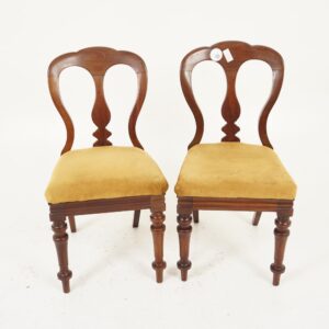 Antique Walnut Chairs, Pair of Balloon Back, Dining Chairs, Scotland 1880 F-1133