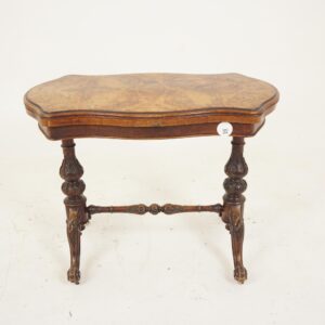 Victorian Burr Walnut Turn Over Games Table, Tea Table, Scotland 1870 F-668