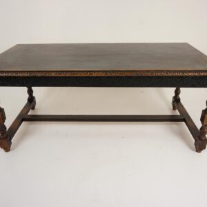 Large Carved Oak Library Table, Freestanding Refectory Table, Boardroom Table,Scotland 1880 F-1306