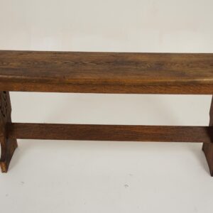 Small Gothic Oak & Ash Bench, Plant Holder Scotland 1900 F-1200