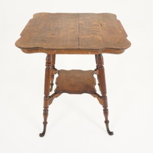 Antique American Oak Parlor, Side Table with Metal Claw Feet American 1910 F-1299