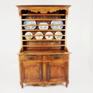 19th Century Country French Antique Vaisselier, Chestnut and Elm France 1870 F-1272