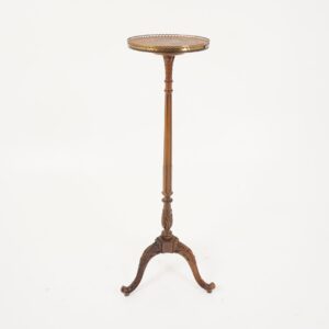 Tall Vintage Carve Walnut Torchere Plant Stand - Scotland 1930 F-1507