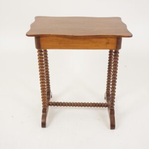 Antique Victorian walnut Bobbin Leg Side Table with drawer - Scotland 1880 F-1516