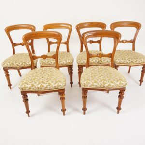 Set of Victorian Carved Walnut  Dining Chairs Balloon Back - Scotland 1870 F-1509